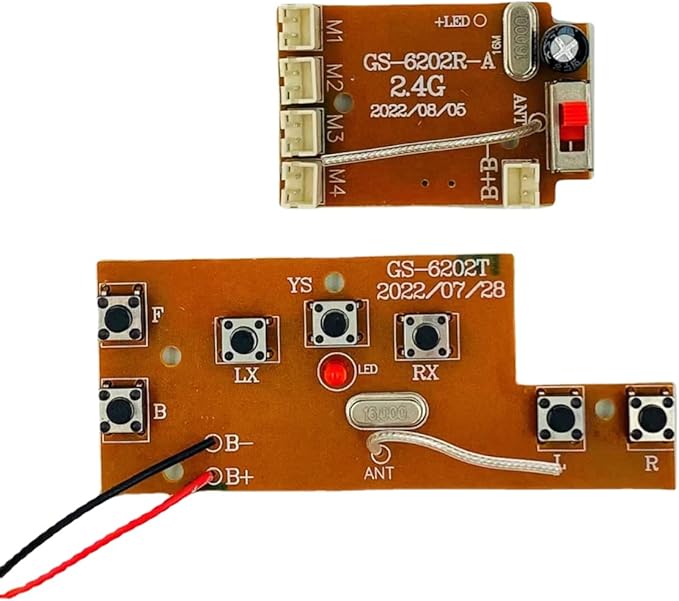 2.4G 7-Way Remote Control Rotation Drift Car Circuit Board - RC Transmitter & Receiver Set for DIY Projects