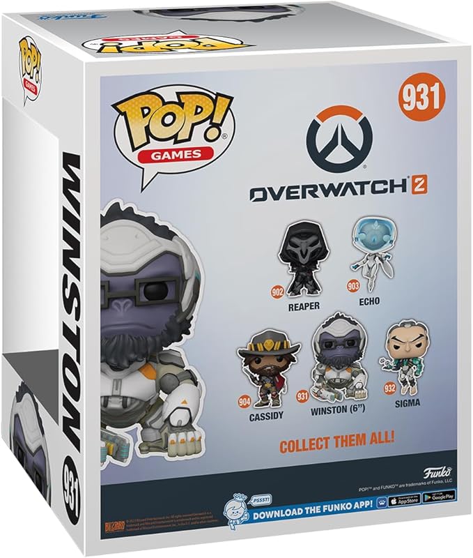 Funko POP! Super: Overwatch 2 - Winston - Overwatch - Collectable Vinyl Figure - Gift Idea - Official Merchandise - for Kids & Adults - Video Games Fans - Model Figure for Collectors and Display