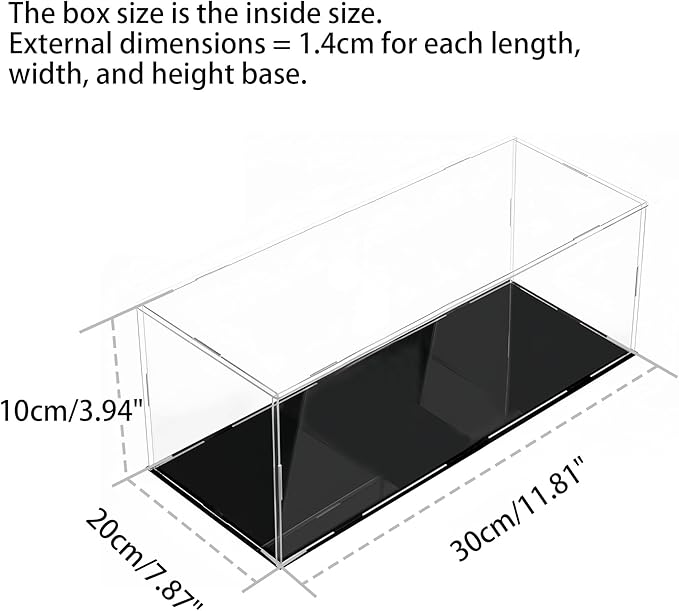 30 x 20 x 10cm Acrylic Clear Display Case Perspex Box Display Cabinets for Collectables, Assemble Countertop Dustproof Protection Showcase for Toys Models Action Figures