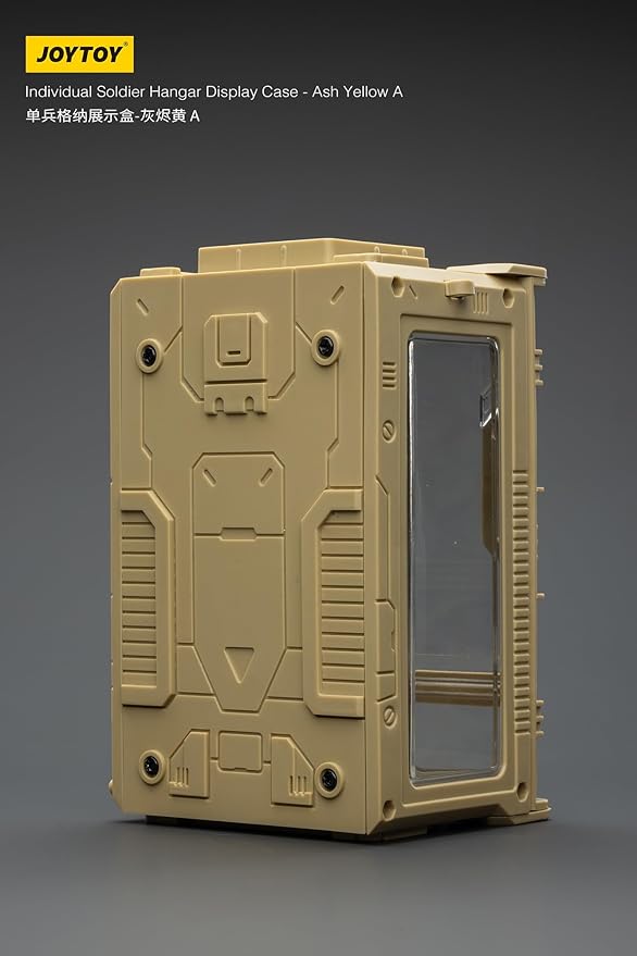 JOYTOY 5'' Display Box,Action Figures Display Case - Individual Soldier Hangar Display Case - Ash Yellow A - Dustproof Collectibles Box Ages 15+