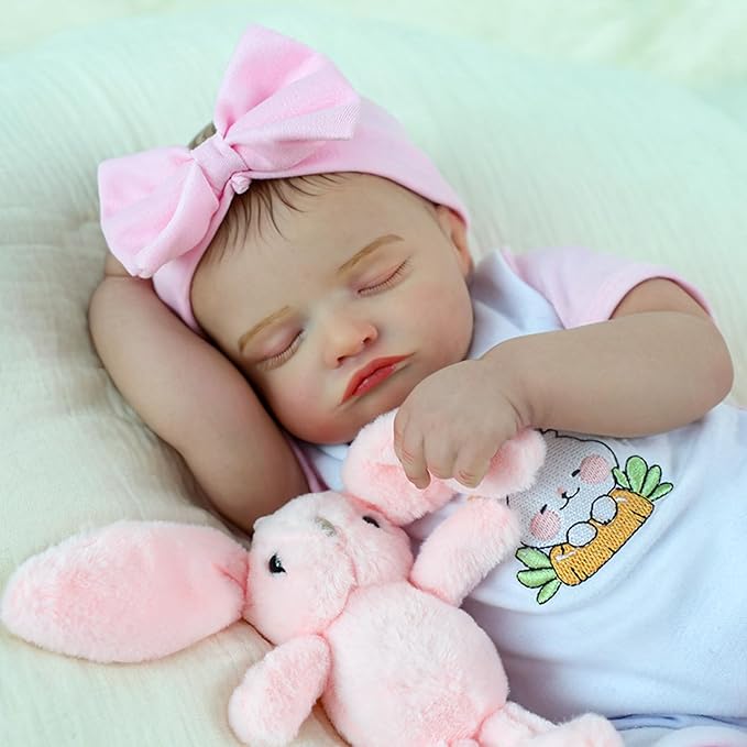 Realistic Reborn Baby Girl- 20 inch Full Vinyl Lifelike Newborn Baby Dolls, Realistic Real Life Baby Dolls Gift Set for Kids Age 3 +