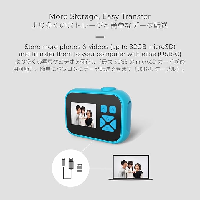 myFirst Camera 10 - Kids Digital Mini Camera for Boys and Girls Durable Design, 5MP Photos 1080p Video, Tripod Adapter, MicroSD Card, Gift for Kids 3-12 (Blue)