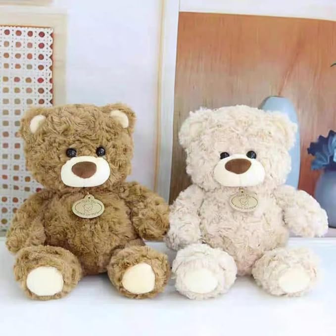 10Inch Teddy Bear Stuffed Animal, Soft Stuffed Teddy Bear Plush Toy, Birthday Xmas Gifts for Kids Baby (Dark Brown)