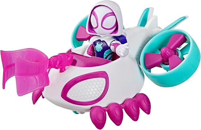 SPIDEY AND HIS AMAZING FRIENDS Marvel Ghost-Spider Copter Toy Vehicle with 3-Inch Action Figure & Accessory, Super Hero Toys, Kids Ages 3+