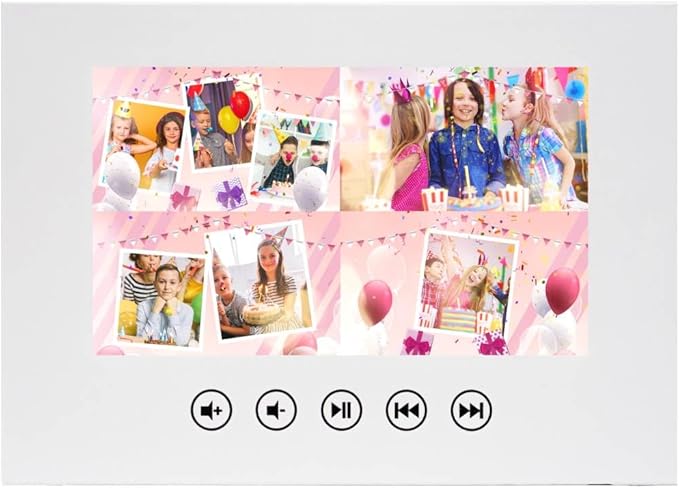 Birthday Video Greeting Card for Children – Personalized with Your Photos – Plays Custom Animated Slideshow – 7-Inch Screen, 512MB Memory, Rechargeable Battery, Digital Album