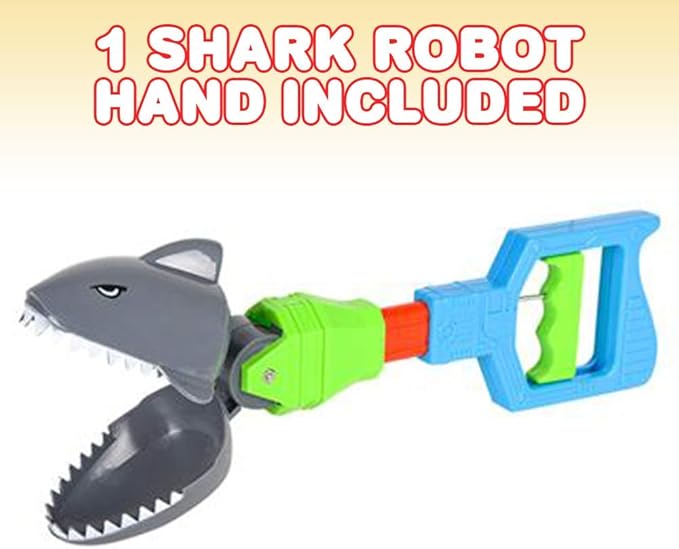 ArtCreativity Shark Robot Hand, 1 PC 14 inches Cool Shark Grabber, Creature Reacher Toy for Kids, Durable Plastic Animal Grabber, Sea Creature Birthday Gift or Party Favors for Boys and Girls