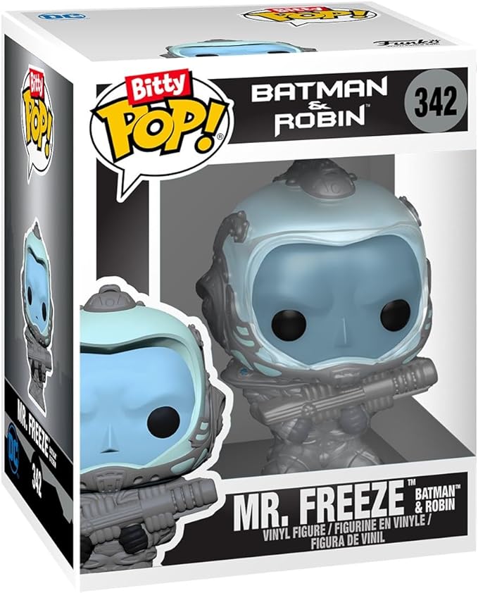 Funko Bitty POP! Batman 85th - Freeze, 4-Pack and A Surprise Mystery Mini Figure - 0.9 Inch (2.2 Cm) - DC Comics Collectable - Stackable Display Shelf Included - Gift Idea - Party Bags Stocking