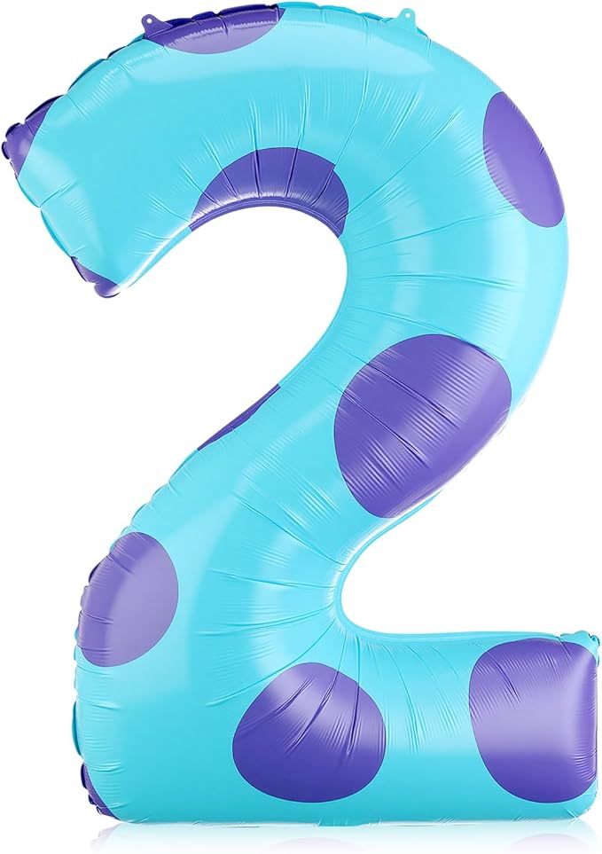 Monster Number 2 Balloons 40 Inch Monster Theme Birthday Party Decorations Large Foil Balloons for Girls Boys Birthday Baby Shower Party Backdrop Celebration Supplies