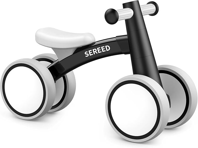 SEREED Baby Balance Bike for 1 Year Old Boys Girls 12-24 Month Toddler Balance Bike, 4 Wheels Toddler First Bike, First Birthday Gifts