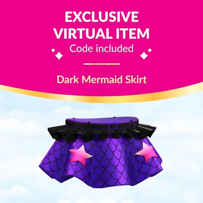 3” Dark Mystic Mermaid Fashion Doll - 1 Figure with 9 Fashion Accessories - Virtual Item Code Included - Series 3 - Ages 5+