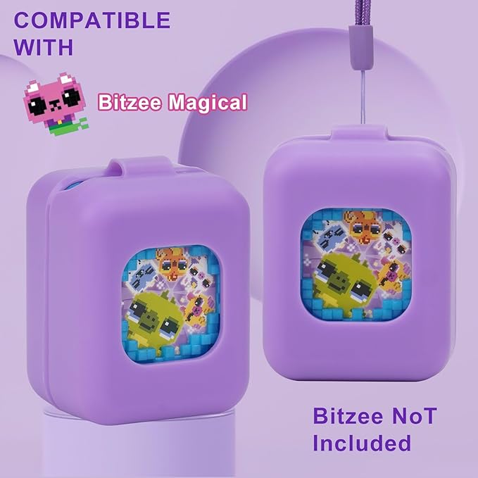 YouKnow Silicone Case for Bitzee Magicals Interactive Toy Digital Pet and Case, Protective Skin Sleeve for Bitzee Virtual Electronic Pets Accessories (Case Only) (Purple)