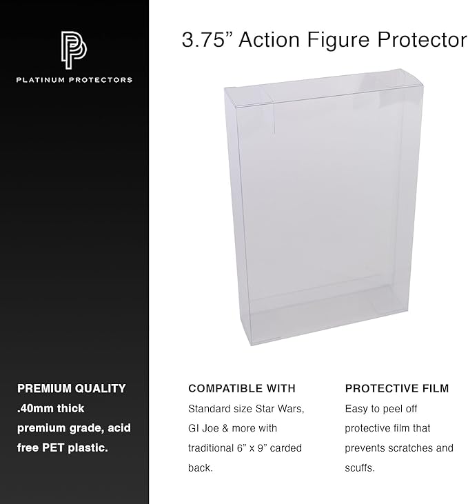 Platinum Protectors Action Figure Protector Case for 3.75" Carded New & Vintage SW or GI Joe Retail Box Display (10 pack)