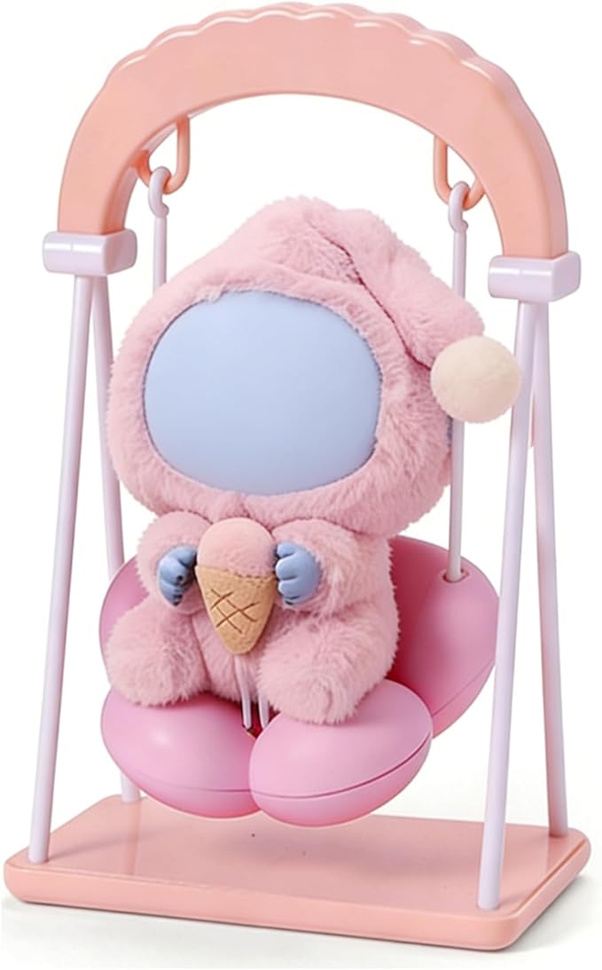 Miniature Furniture Accessories for Labubu 17cm Dolls, Swing Chair/Rocking Horse Compatible with 15cm/17cm Collectible Figures, No Doll (Swing)