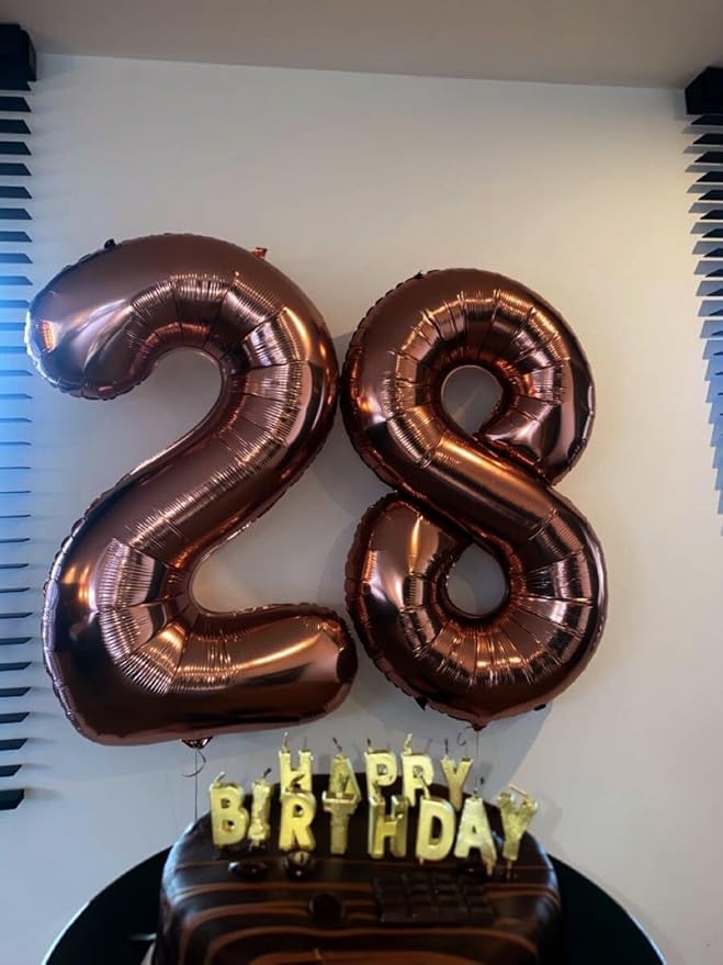 Dark Brown Number 7 Birthday Balloon 40 Inch, Digital Balloons for 7 17 27 70 77 Party Celebration Decorations Supplies, Coffee Brown Mylar Foil Numbers Balloon for Seven Wedding Anniversary