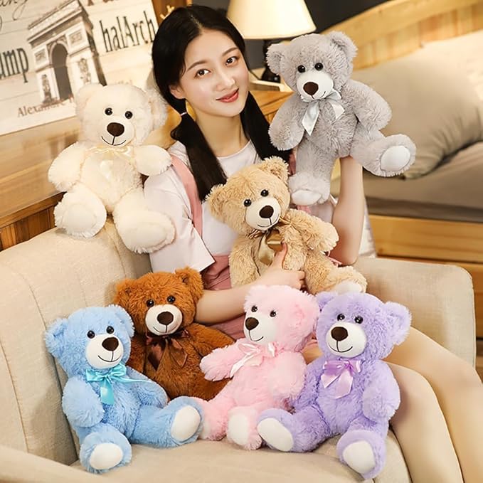 Teddy Bear Stuffed Animals, 13 Inches Teddy Bear Plush Toy Birthday Christmas Valentine’s Day Gift for Kids Girlfriend (Blue)