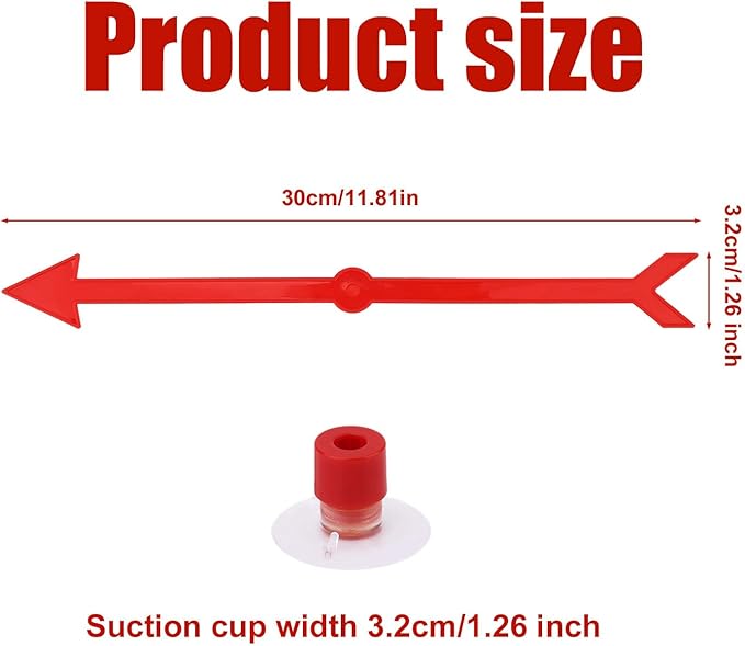 Large Arrow Spinner, Red Wind Spinner with Suction Cup, Durable Plastic and PVC, Classroom and Party Games Accessory