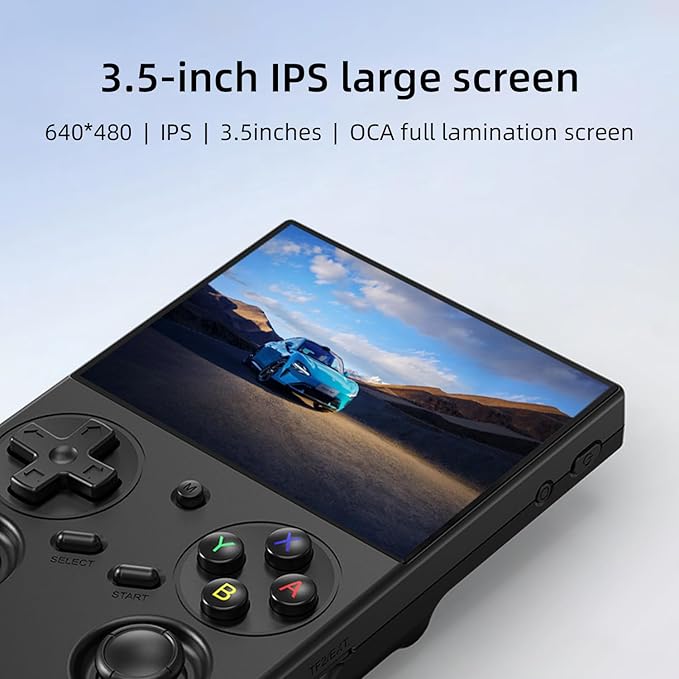 RG35XX Pro Retro Handheld Game Console 3.5-inch IPS Screen 64GB Game Card RG35XX Pro Linux OS Player 3200mAh Battery Compatible with Bluetooth WiFi RG35XXPro Black