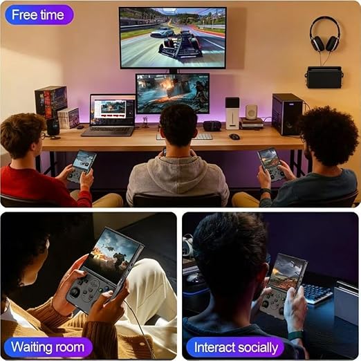 Donop R36 PROMAX Handheld Game Console, 4.0 Inch IPS Screen, Linux System, 64GB TF Card, Portable Retro Gaming Device with 4000mAh Battery