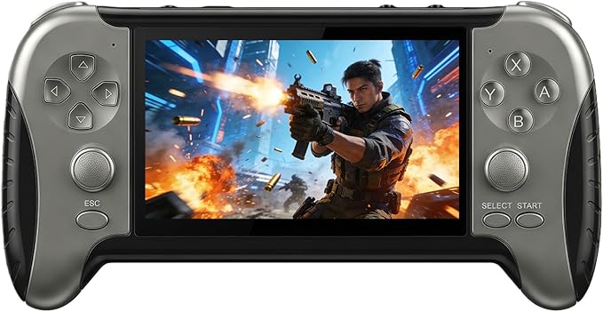 4.3-Inch HD Screen Portable Retro Game Console with Built-in Classic Games – Instant Save, TV Output, Video/Music Player, Rechargeable Battery, for Teens & Adults