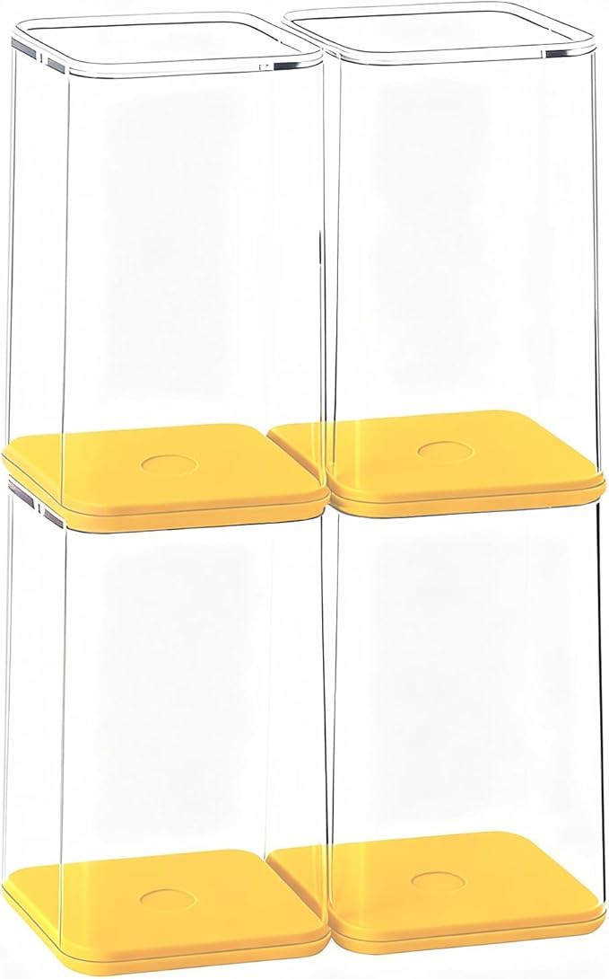 4 Pack Display Boxes Clear Small Display Case for Mini Pop Figures, Stackable Acrylic Dustproof Blind Box for Funko Pop Figures, Collectibles, Mini Toys, Vinyl Figures