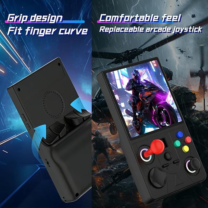 DC40V Handheld Game Console 4.0inch 720*720 IPS 1:1 Screen 4000mAh RK3326 Linux Game Console Black-64