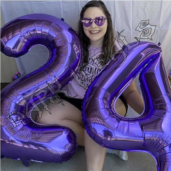 Purple Number 14 Balloon 40 inch, 14 Number Balloons, 14th Purple Birthday Decorations, 14 Year Old Girls Boys Party Supplies