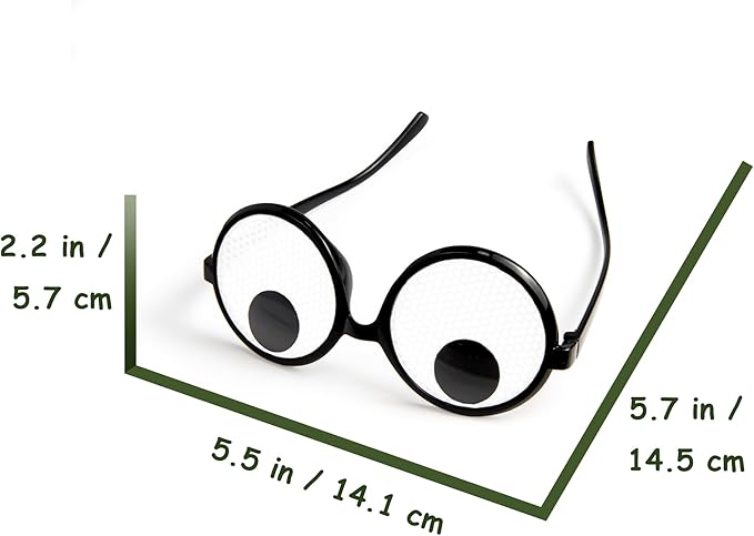 Googly Eyes Glasses, Funny Glasses Pranks Toy, Novelty Shaking Giant Eye Glasses, Funny Costume Accessories for Dress Up Party, Halloween or Birthday Party Favors, Party Supplies （12 PCS）