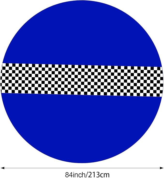 Oudain 3 Pcs Cars Birthday Party Supplies Racing Party Decorations Round Racing Tablecloth Checkered Flag Table Covers Road Plastic Table Cloth, 1950s Disco Dancing Party Tablecloth (Dark Blue)