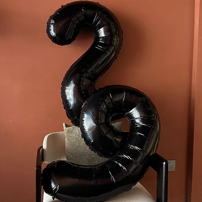 40 Inch Black Number 26 Digital Balloon,Jumbo Mylar Foil Helium Balloon for 26 Balloons for Birthday Party,Wedding Anniversary Party Decorations