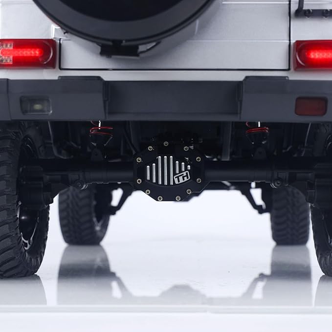 1/8 Remote Control Off Road Vehicle Portal Axle Differential Lock AWD 2Speed Gearbox 775 Brushed Motor PNP Model Crawler Car(Silver)