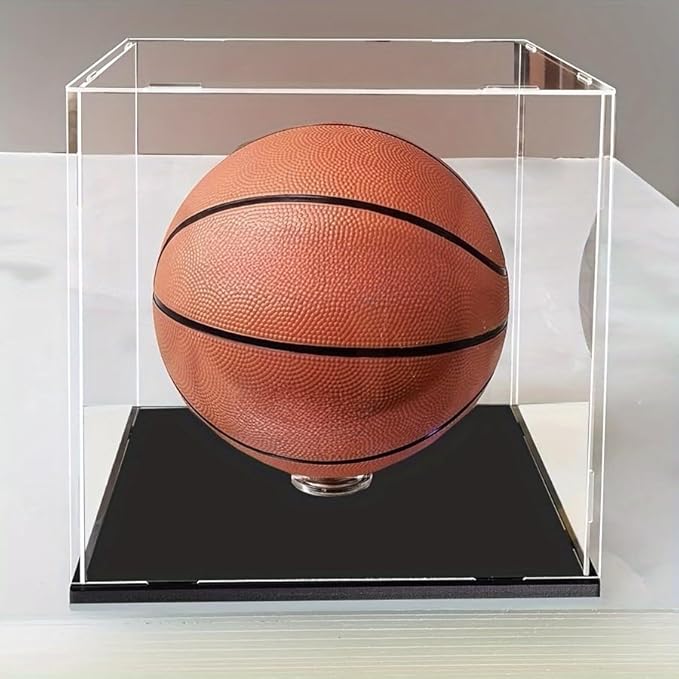 Clear Acrylic Display Case, Assemble Cube Display Box Stand with Black Base, Dustproof Protection Showcase for Collectibles Memorabilia Figurines (12x12x12 inch; 30x30x30cm)