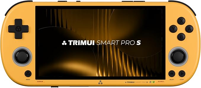 Trimui Smart Pro-S 4.96″ Retro Handheld Game Console, Allwinner A523 Octa-Core 2.0GHz, Mali-G57, Active Cooling, L3/R3, Linux, 8GB + microSD (Yellow-No Card)