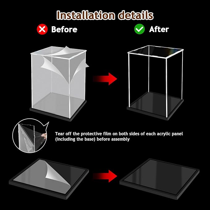 Thickened Clear Acrylic Display Case for Lego Assemble Collectibles Acrylic Box Alternative Protective Display Case for Action Figures Home Hobby (14x8x8 inch; 35x20x20 cm)