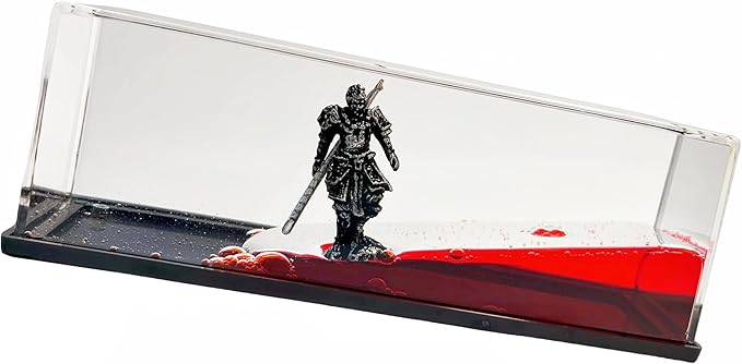 Honsheng Unsinkable Black Myth Wukong Action Figure Fun Toys Enthusiasts Acrylic Paperweight for Car Desk Decorations Liquid Wave Cruise Ship Fluid Drift Bottle Boat in a Box Toys (Silver)