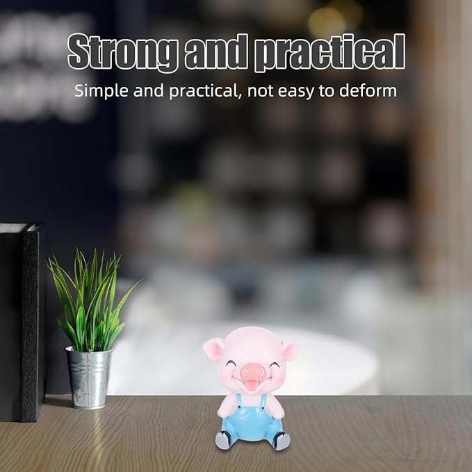 EXCEART Pig Ornament Bobblehead Shaking Piggy Decor for Car Dashboard Home Office Desk 3.14 X 2.95 X 1.77 Inches Cartoon Collectible Toy