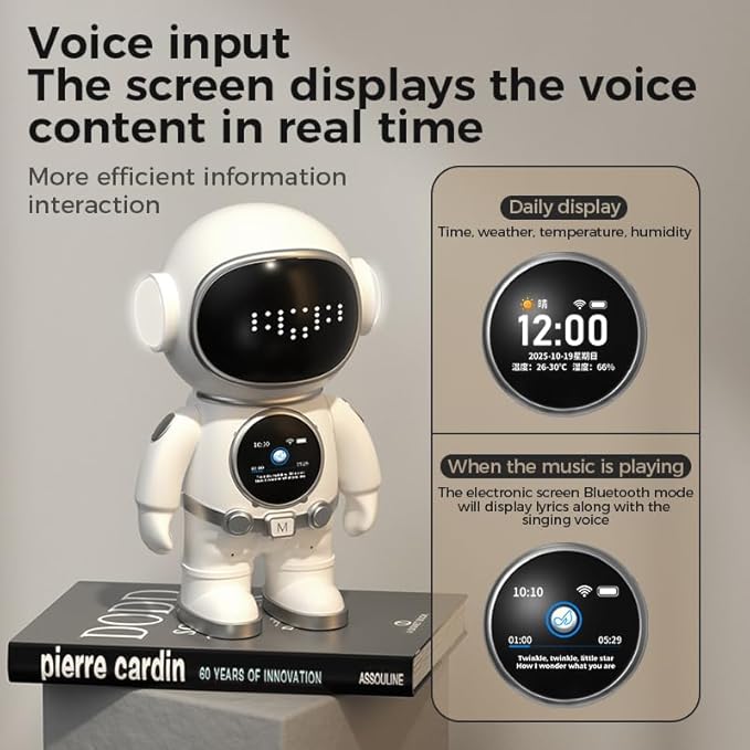AI Smart Talking Robot, Interactive Educational Companion with Voice Conversation, Storytelling, Music Player & WiFi Bluetooth, Desktop Learning Robot Toy for Family Use