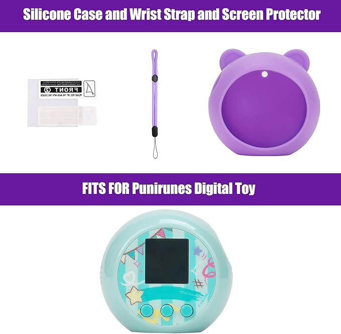 YouKnow Silicone Case Compatible with Punirunes Interactive Digital Toy, Protective Skin Sleeve for Punirunes Virtual Electronic Pets Accessories (Case Only) (Purple)