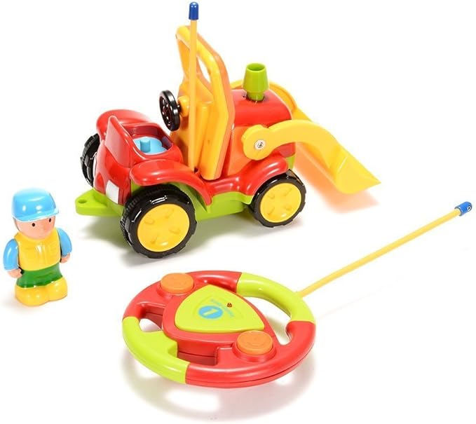 Haktoys Remote Control Bulldozer Toy for Toddlers – Easy RC Construction Tractor with Blade for Boys & Girls Ages 18 Months and Up | First Remote Control Vehicle for Kids