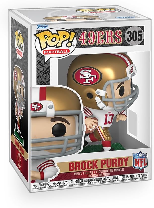 Funko Pop! Football: 49ers - Brock Purdy Vinyl Figure Bundled with Box Protector
