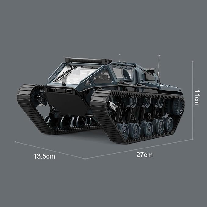 1/18 2.4G RC Tracked Off Road Vehicle C8812 Wireless Remote Drifting Car 360 Rotation LED Lights Battery Dual Motor RTR Model Hobby Grade Model for Adult Hobby(Gray)