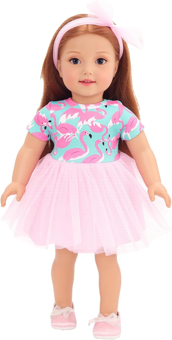 BARWA Doll Clothes and Accessories for 18 inch Girl Dolls Mermaid Casual Tutu Dress, Outfits, Swimsuit, Underwear… (C: Tutu Dress)