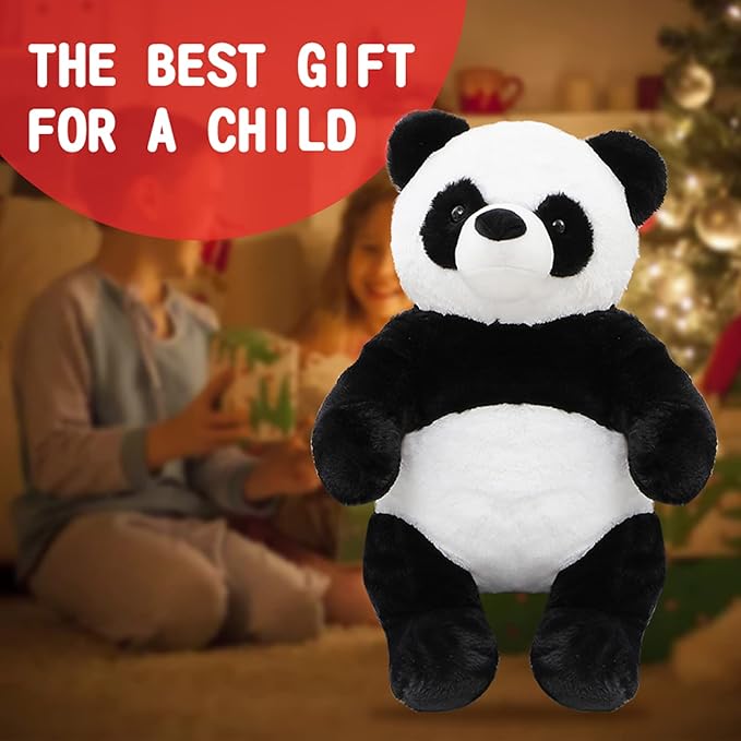 18" Panda Bear Stuffed Animal Plush Toy Cute Soft Body Doll Pillow Kawaii Giant Panda, Gift for Kids Boy Girl Birthday Valentines Christmas