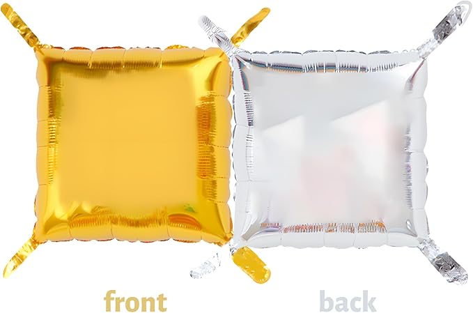 25Pcs 18 Inch Double Sided Square Foil Balloons Wall Arch Kit for Birthday Wedding Anniversary Bridal Baby Shower Graduation Party Decorations (Gold)