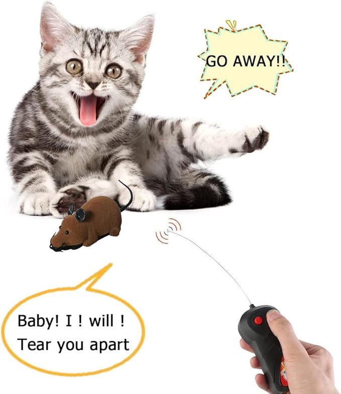 Greatstar Remote Control Rat Toy, Wireless Electronic Mouse, One Best Gift for Your Cats Dogs Pet Or Kids & Children Curious Love (Brown)