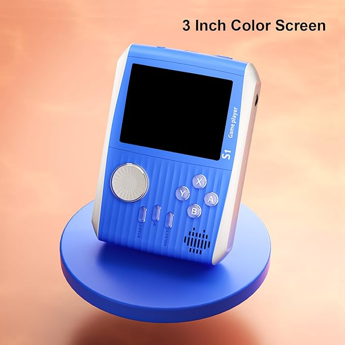 Retro Game Console Handheld, Mini Handheld Game Console for Kids with 666 Classic Retro Games, 1020mAh Rechargeable Battery, 3 Inch Screen Gameboy, Birthday for Boy Girl (Blue)
