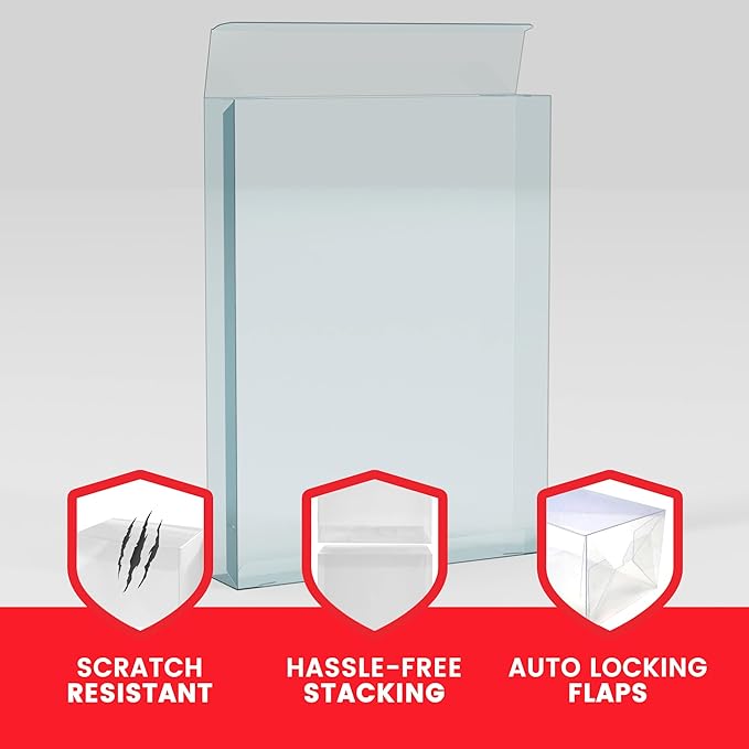 EVORETRO Action Figure Display Case for Marvel Comics 6 inches Toy Figures with Clamshell Packaging - 10-Pack 0.40 mm Thick, Clear, Scratch Resistant, Stackable, Custom Fit PET Plastic Protective Case