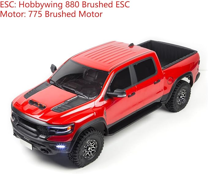 1/8 Radio Control Off Road Car 4WD 2WD Electric RC Vehicle 880 Brushed ESC 775 Brushed Motor Axle Lock Light System Hobby Grade Model for Adult Hobby(Red)