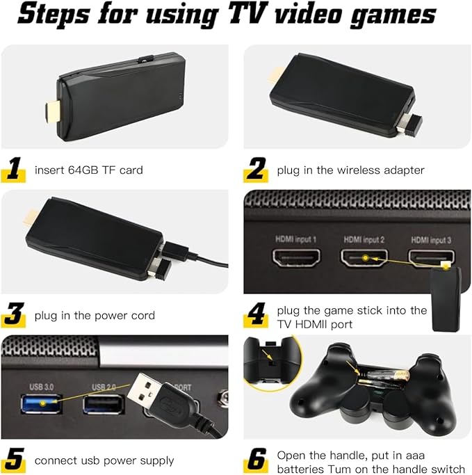 Retro Game Stick Pro 2026 Wireless Gamestick Built-in 20,000+ Plug and Play Retro Video Games, with 18 Classic Simulators, 4K HDMI Game Stickwith 2 Wireless Controllers, Easter Birthday Gift