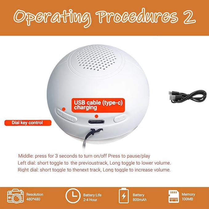 2.76" Crystal Ball Video Player, 2026 New 3D Memory Orb Ball Digital Display Memory Sphere Lamp with Sound, Uploadable Videos&Photos, Personalized Gift for Birthday Anniversary Xmas Valentine's Day