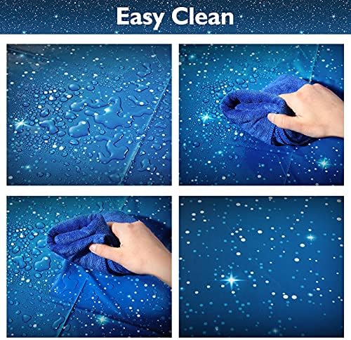 1 Piece Space Tablecloth Starry Night Tablecloth Decorations Plastic Galaxy Table Cover Space Stars Theme Party Supplies for Birthday Home Decorations, 54 x 108 Inch